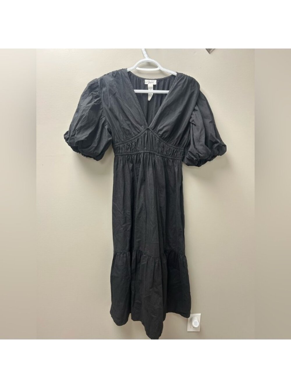 Japna Black Maxi Puff Sleeve Dress